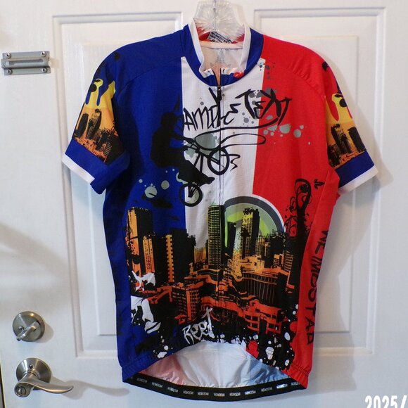 WEIMOSTAR MEN'S BICYCLE SHORT SLEEVE FULL ZIPPERED CYCLING CLUB JERSEY - Picture 1 of 7